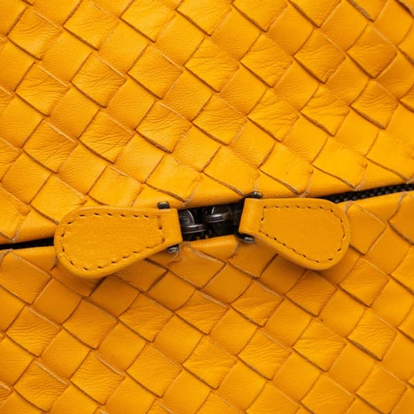 Pre-owned Bottega Veneta Nappa Intrecciato Cube Crossbody Yellow