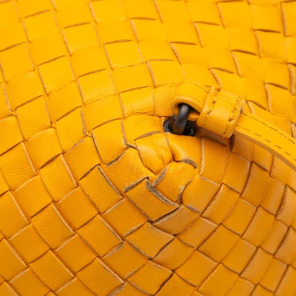 Pre-owned Bottega Veneta Nappa Intrecciato Cube Crossbody Yellow
