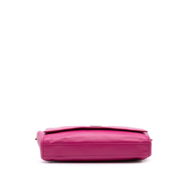 Pre-owned Saint Laurent Medium Smooth Calfskin and Suede Reversible Kate Crossbody Pink