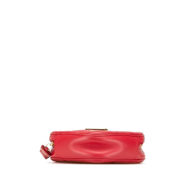 Pre-owned Louis Vuitton Calfskin Embellished New Wave Love Lock Crossbody Red