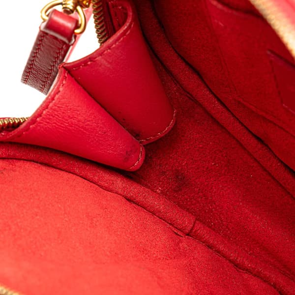 Pre-owned Louis Vuitton Calfskin Embellished New Wave Love Lock Crossbody Red