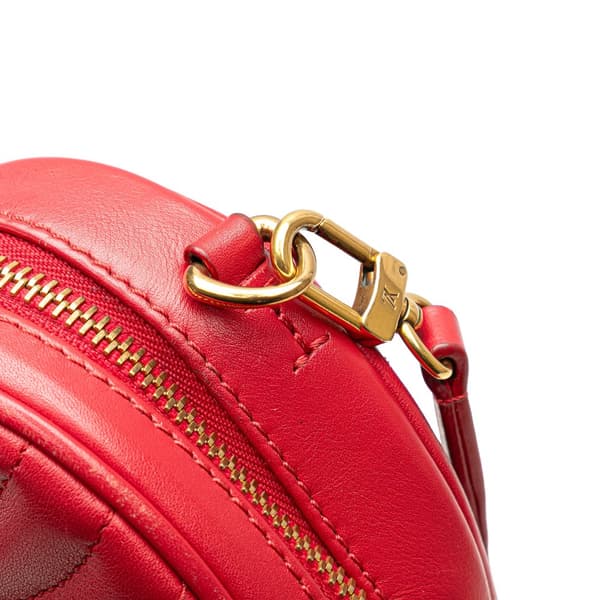 Pre-owned Louis Vuitton Calfskin Embellished New Wave Love Lock Crossbody Red