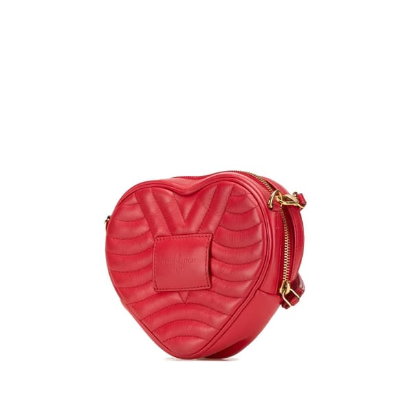 Pre-owned Louis Vuitton Calfskin Embellished New Wave Love Lock Crossbody Red