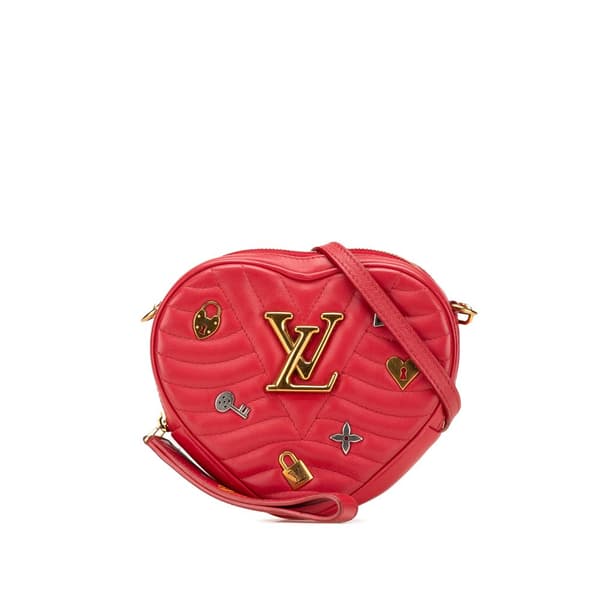 Pre-owned Louis Vuitton Calfskin Embellished New Wave Love Lock Crossbody Red
