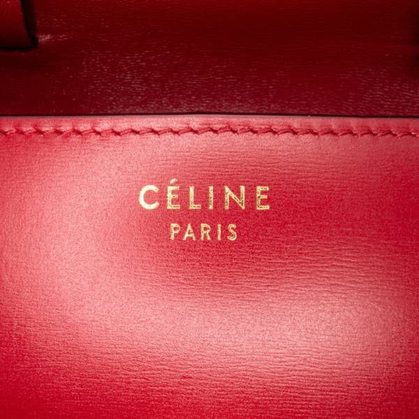 Pre-owned Celine Small Calfskin Classic Box Red