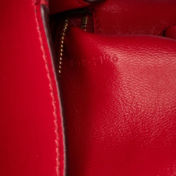 Pre-owned Celine Small Calfskin Classic Box Red
