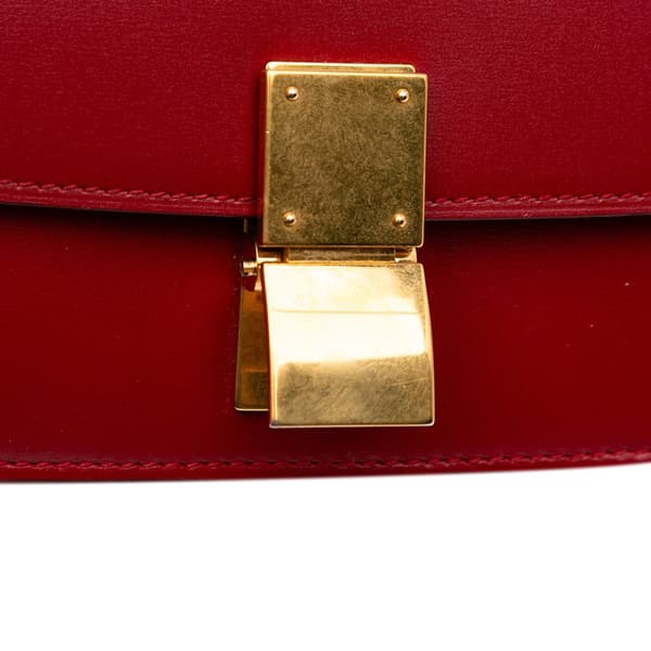 Pre-owned Celine Small Calfskin Classic Box Red