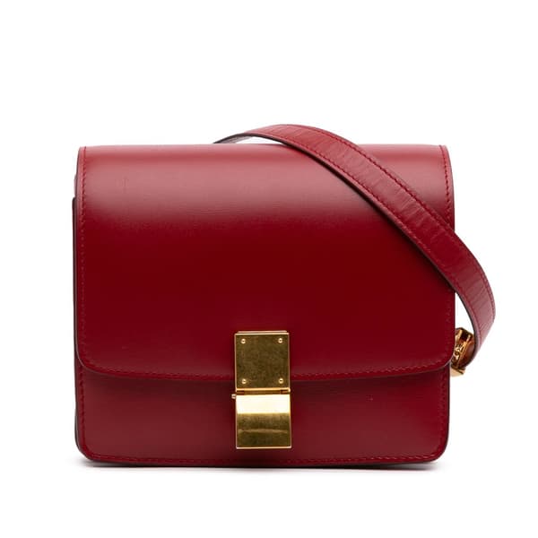 Pre-owned Celine Small Calfskin Classic Box Red