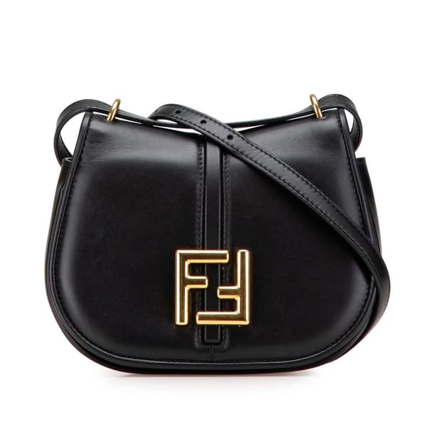 Pre-owned Fendi Mini Leather C mon Crossbody Black
