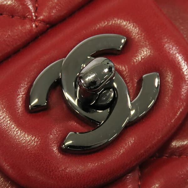 Pre-owned Chanel Mini Rectangular Classic Lambskin Single Flap Red