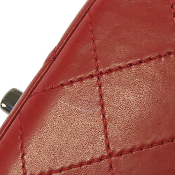 Pre-owned Chanel Mini Rectangular Classic Lambskin Single Flap Red
