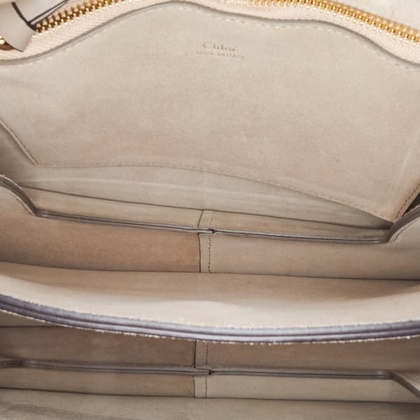 Pre-owned Chloé Medium Calfskin and Suede Faye Crossbody Brown