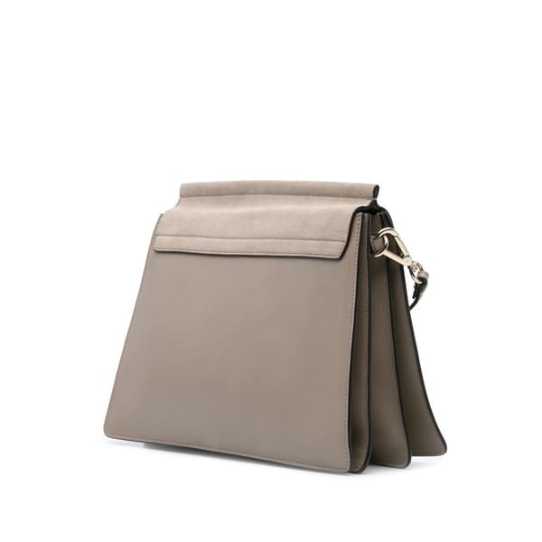 Pre-owned Chloé Medium Calfskin and Suede Faye Crossbody Brown