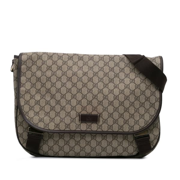 Pre-owned Gucci GG Supreme Messenger Bag Brown