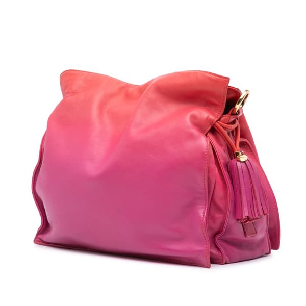 Pre-owned LOEWE Nappa Flamenco Tassel 22 Crossbody Pink