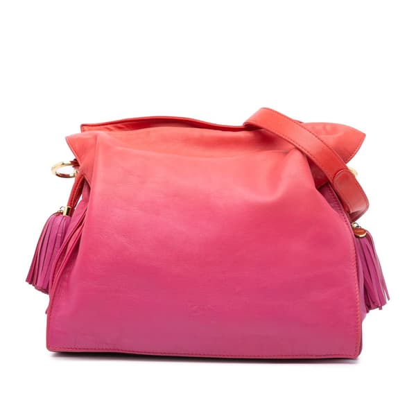 Pre-owned LOEWE Nappa Flamenco Tassel 22 Crossbody Pink