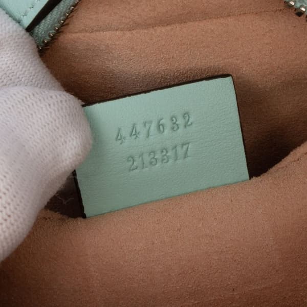 Pre-owned Gucci Small GG Marmont Diagonal Matelasse Leather Crossbody Blue