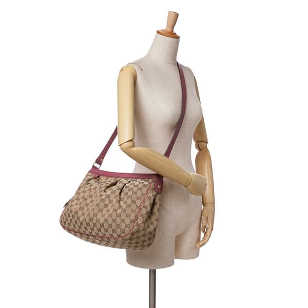 Pre-owned Gucci GG Canvas Sukey Crossbody Brown