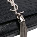 Pikkukuva 7 / 10: Pre-owned Saint Laurent Medium Croc Embossed Leather Kate Tassel Crossbody Blue