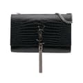 Pikkukuva 1 / 10: Pre-owned Saint Laurent Medium Croc Embossed Leather Kate Tassel Crossbody Blue