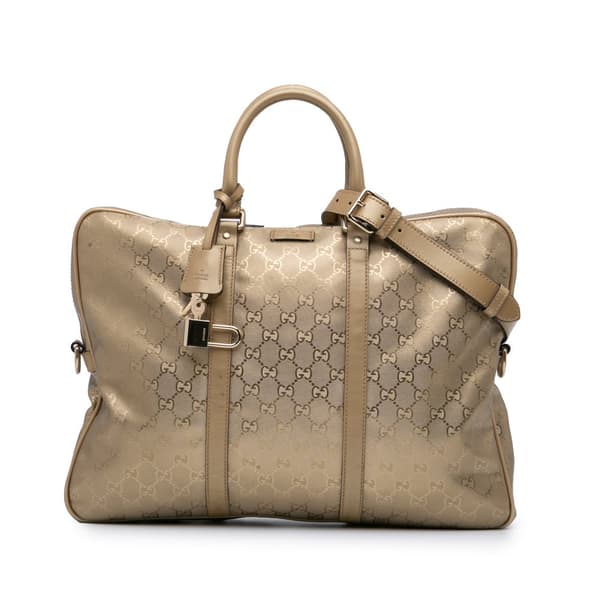 Pre-owned Gucci GG Imprime Business Bag Gold