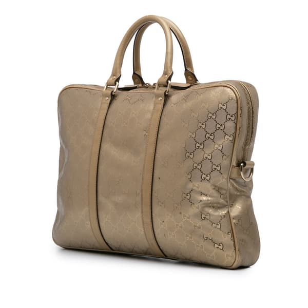 Pre-owned Gucci GG Imprime Business Bag Gold