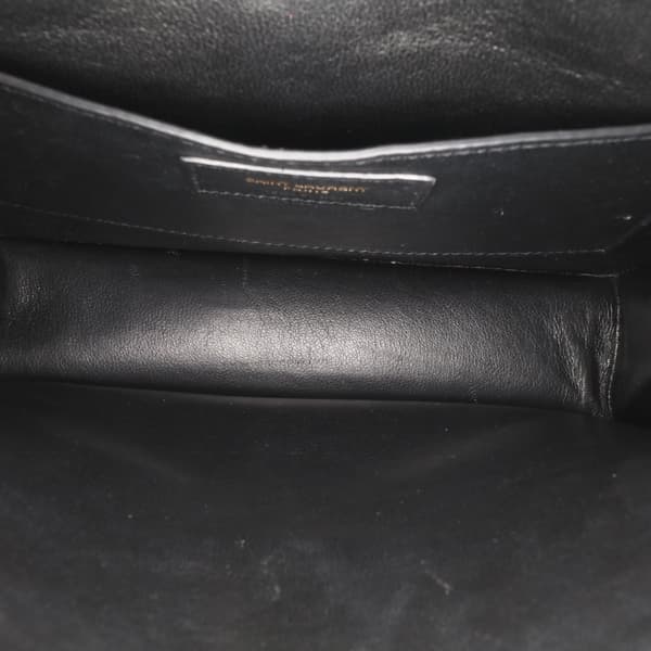 Pre-owned Saint Laurent Medium Metallic Leather Monogram Sulpice Crossbody Brown