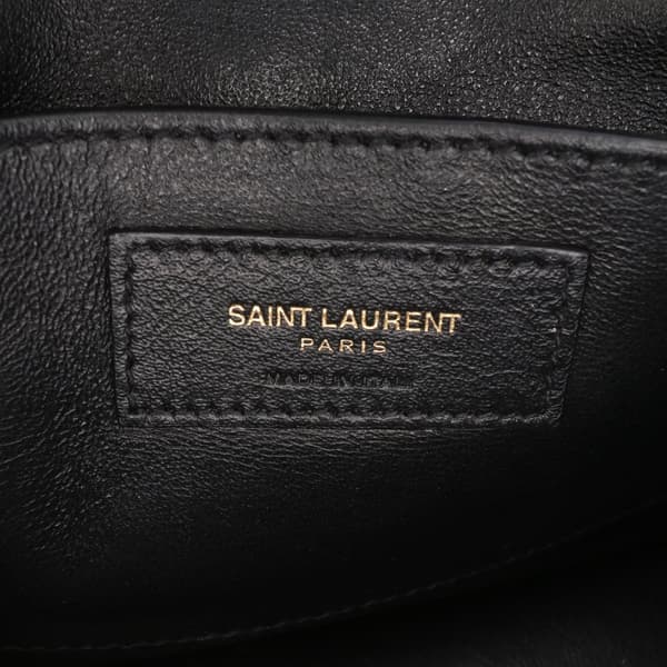 Pre-owned Saint Laurent Medium Metallic Leather Monogram Sulpice Crossbody Brown