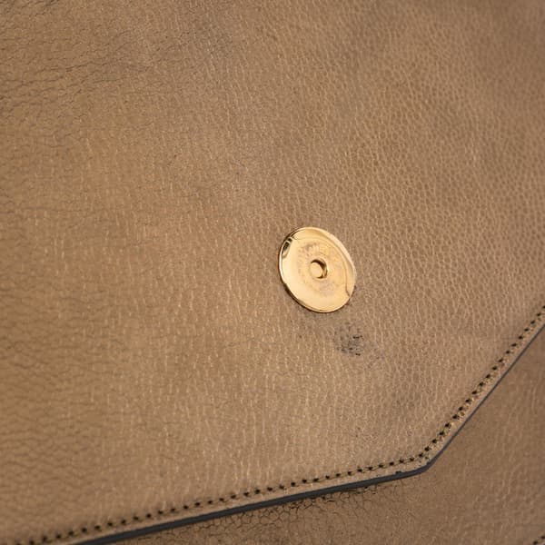 Pre-owned Saint Laurent Medium Metallic Leather Monogram Sulpice Crossbody Brown
