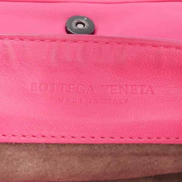 Pre-owned Bottega Veneta Nappa Intrecciato Flap Crossbody Pink