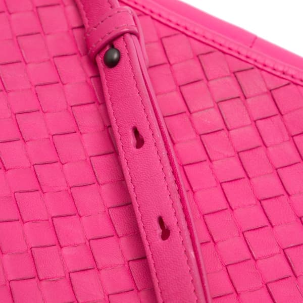 Pre-owned Bottega Veneta Nappa Intrecciato Flap Crossbody Pink