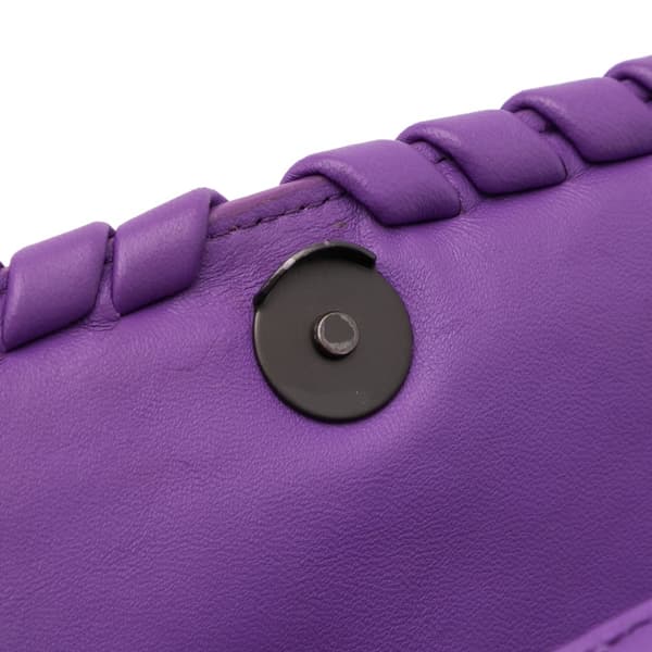 Pre-owned Bottega Veneta Baby Nappa Intrecciato Olimpia Crossbody Purple