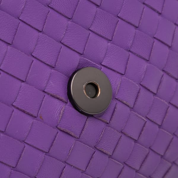 Pre-owned Bottega Veneta Baby Nappa Intrecciato Olimpia Crossbody Purple