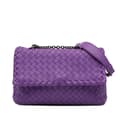 Miniatyrbild 1 av 10: Pre-owned Bottega Veneta Baby Nappa Intrecciato Olimpia Crossbody Purple