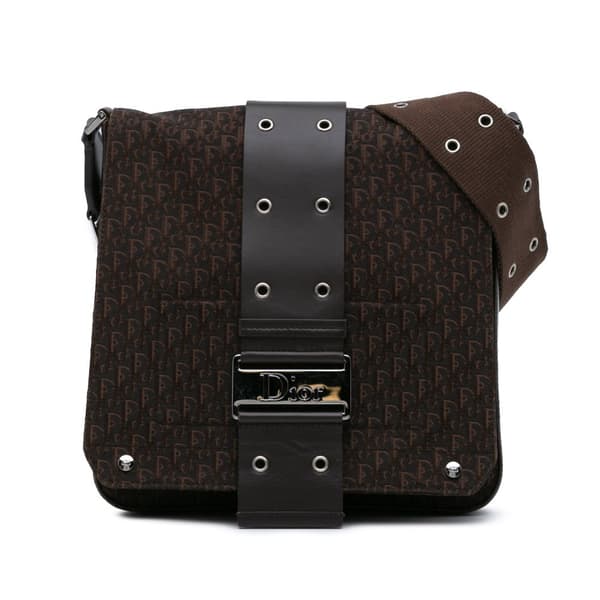 Pre-owned Dior Diorissimo Trotter Canvas Street Chic Crossbody Brown