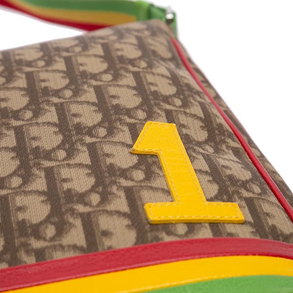Pre-owned Dior Diorissimo Trotter Coated Canvas Rasta Crossbody Brown