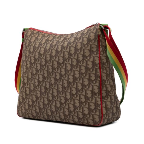 Pre-owned Dior Diorissimo Trotter Coated Canvas Rasta Crossbody Brown