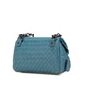 Miniatyrbild 2 av 10: Pre-owned Bottega Veneta Mini Nappa Intrecciato Expandable Chain Crossbody Blue