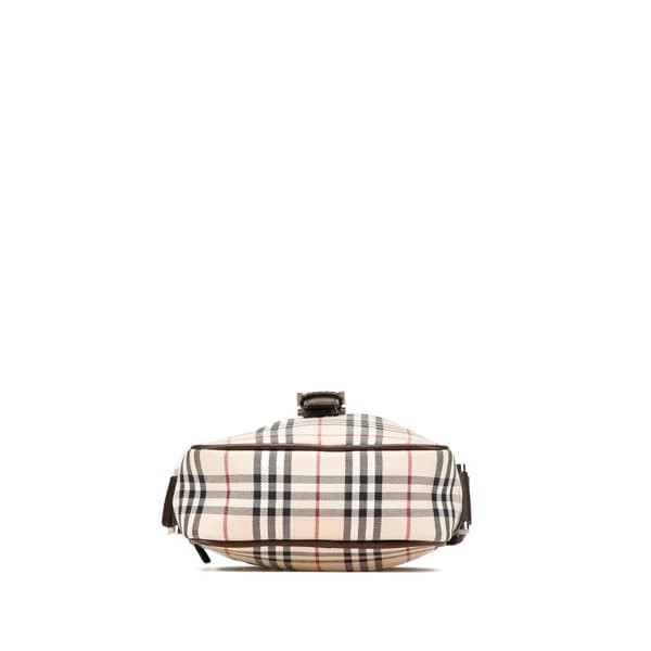 Pre-owned Burberry House Check Canvas Crossbody Brown