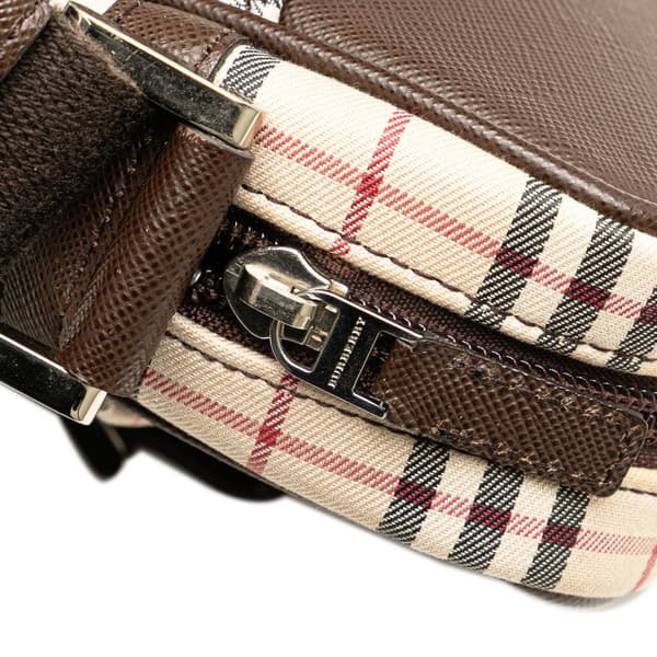 Pre-owned Burberry House Check Canvas Crossbody Brown