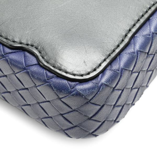 Pre-owned Bottega Veneta Intrecciato Trimmed Leather Crossbody Black