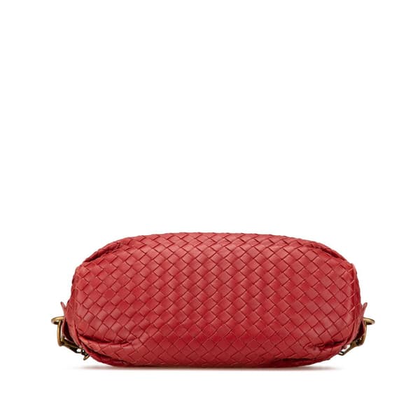 Pre-owned Bottega Veneta Nappa Intrecciato Crossbody Red