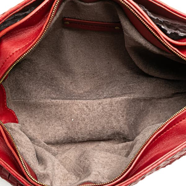 Pre-owned Bottega Veneta Nappa Intrecciato Crossbody Red