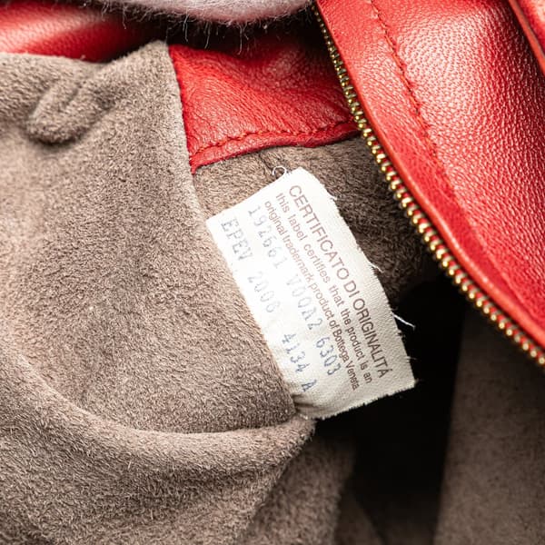 Pre-owned Bottega Veneta Nappa Intrecciato Crossbody Red