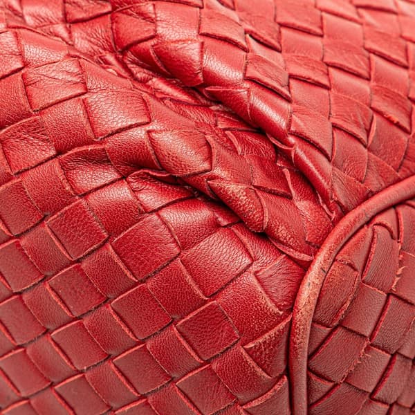 Pre-owned Bottega Veneta Nappa Intrecciato Crossbody Red