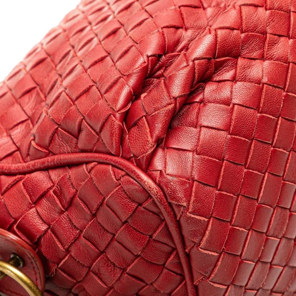 Pre-owned Bottega Veneta Nappa Intrecciato Crossbody Red