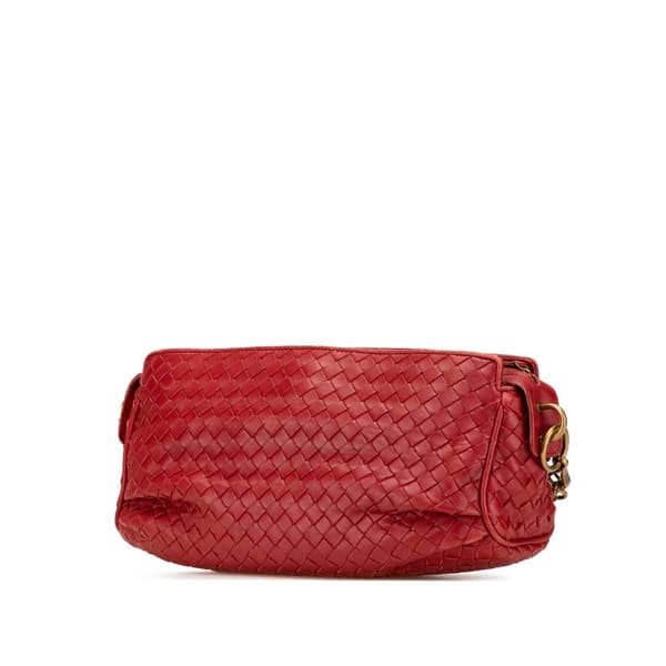 Pre-owned Bottega Veneta Nappa Intrecciato Crossbody Red
