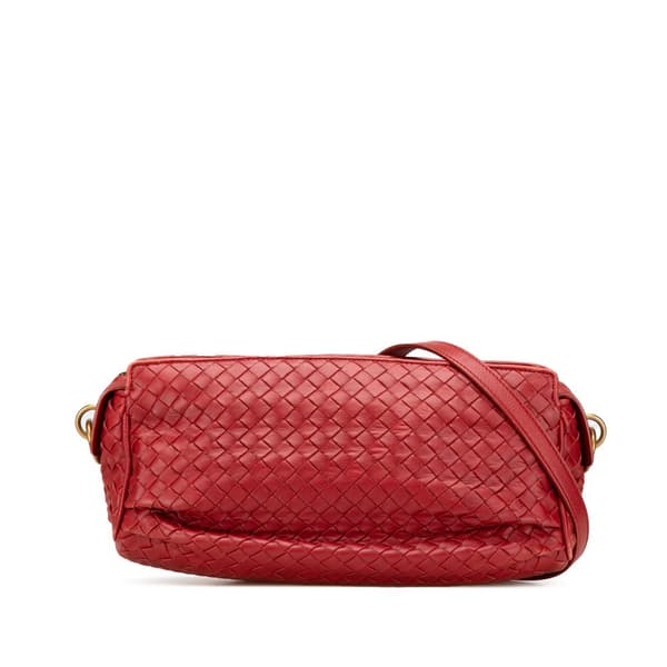 Pre-owned Bottega Veneta Nappa Intrecciato Crossbody Red