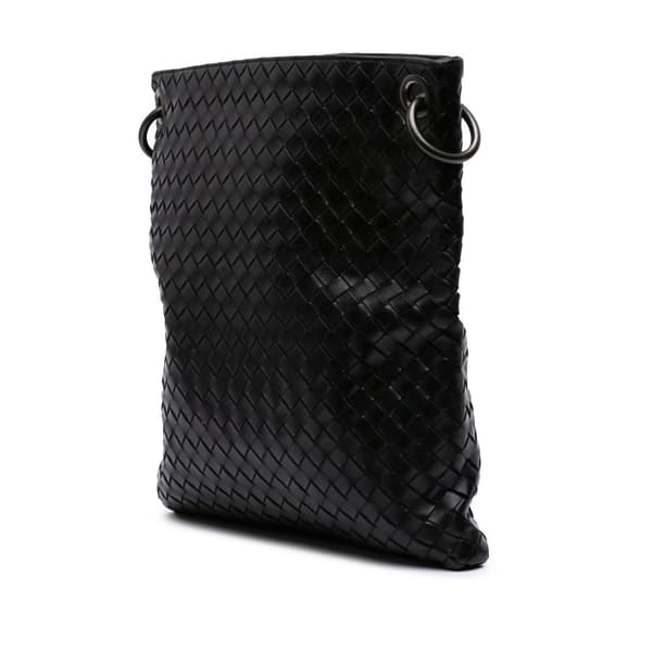 Pre-owned Bottega Veneta Leather Intrecciato Crossbody Black