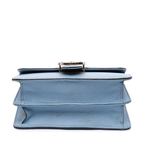 Pre-owned Gucci Small Dollar Calfskin Interlocking G Crossbody Blue